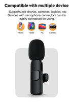 Wireless lavalier microphone with up to 20-meter transmission range