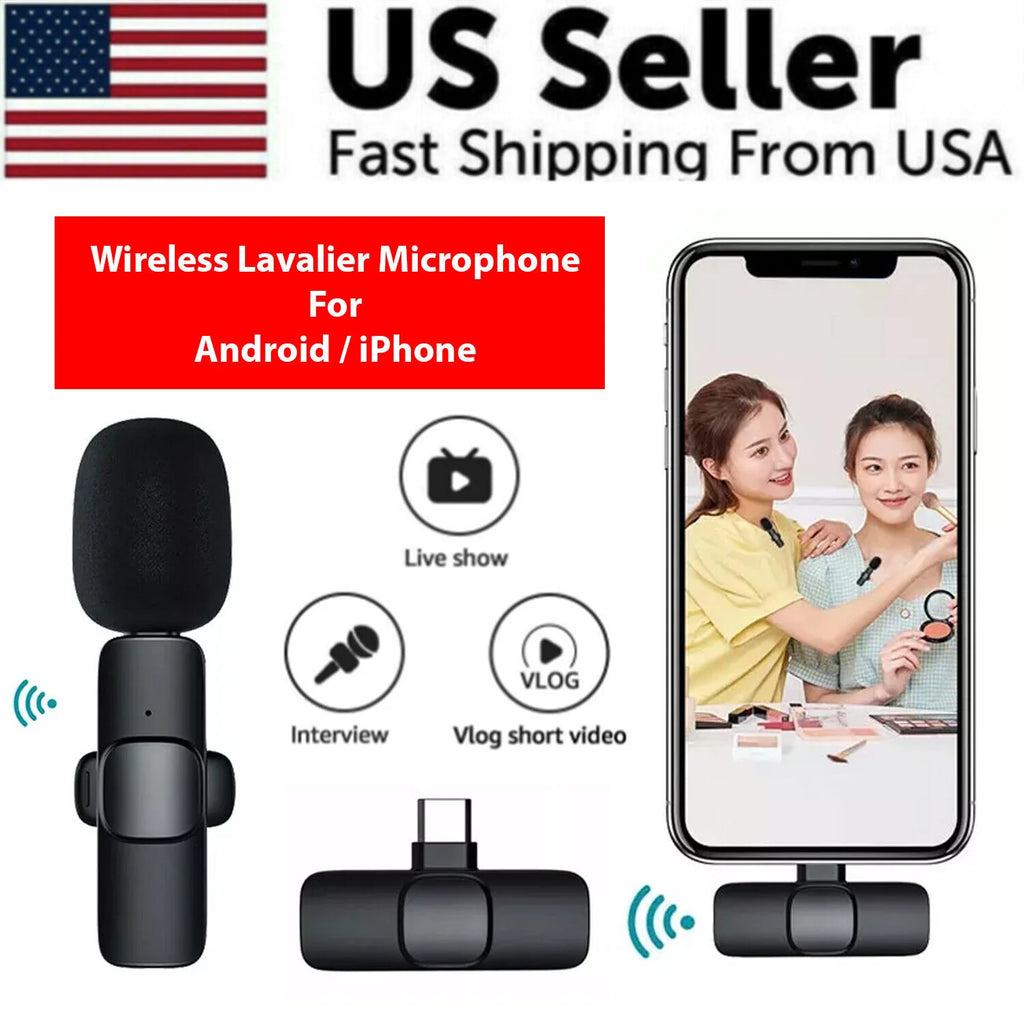 Wireless lavalier microphone for iPhone and USB-C devices