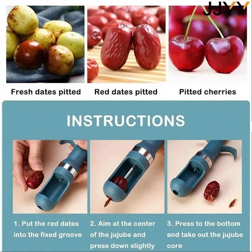 Multifunctional Kitchen Fruit Corer Slicer Upgraded Cherry Olive Gadget for Home Vegetables