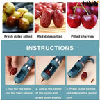 Multifunctional Kitchen Fruit Corer Slicer Upgraded Cherry Olive Gadget for Home Vegetables