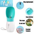 Lightweight portable dog water bottle with carrying lanyard