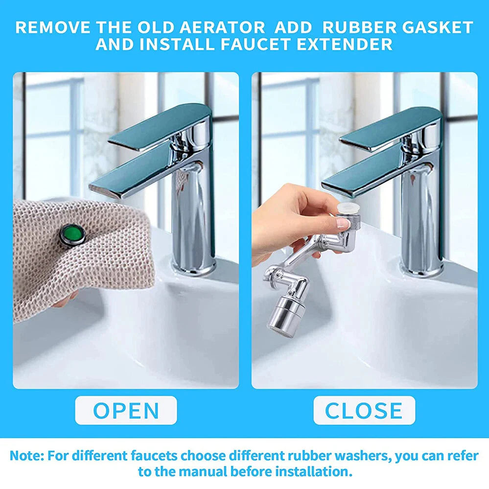 Articulated faucet extender with flexible water direction