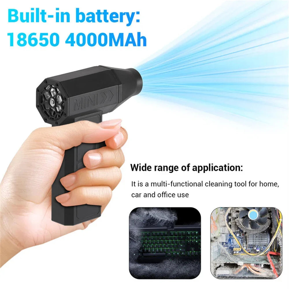 Cordless electric air duster with adjustable airflow control