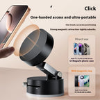 Foldable magnetic phone mount with one-handed attachment