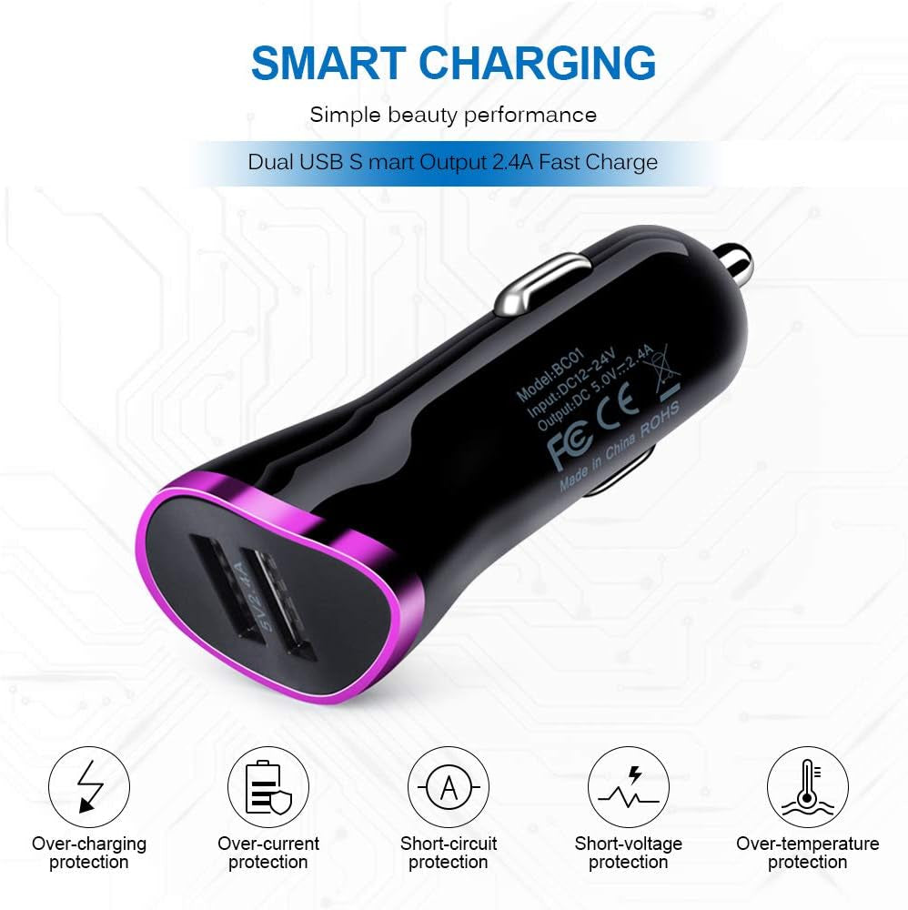 Type C Car Charger for Samsung Galaxy A57 A37 S26 S25 S24 S23 A17 A56 A36 A26 A16 A55 A25 A35 A15 Z Flip7 Z Fold7 A54 A14 A53 A23 A13 A12 A21 A32 A50 A51 S22, Car Adapter+6Ft Fast Charge USB C Cable