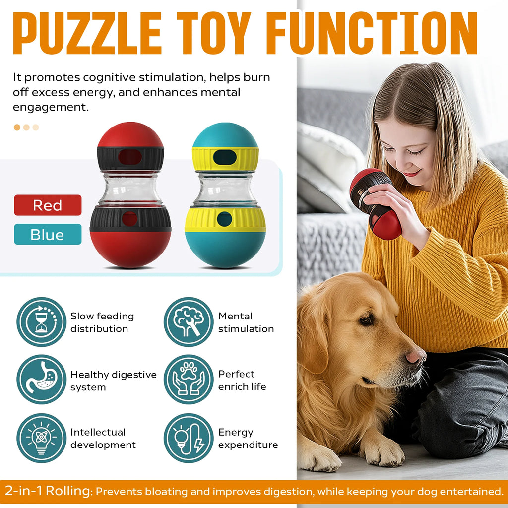 Interactive treat dispensing dog puzzle ball for enrichment play