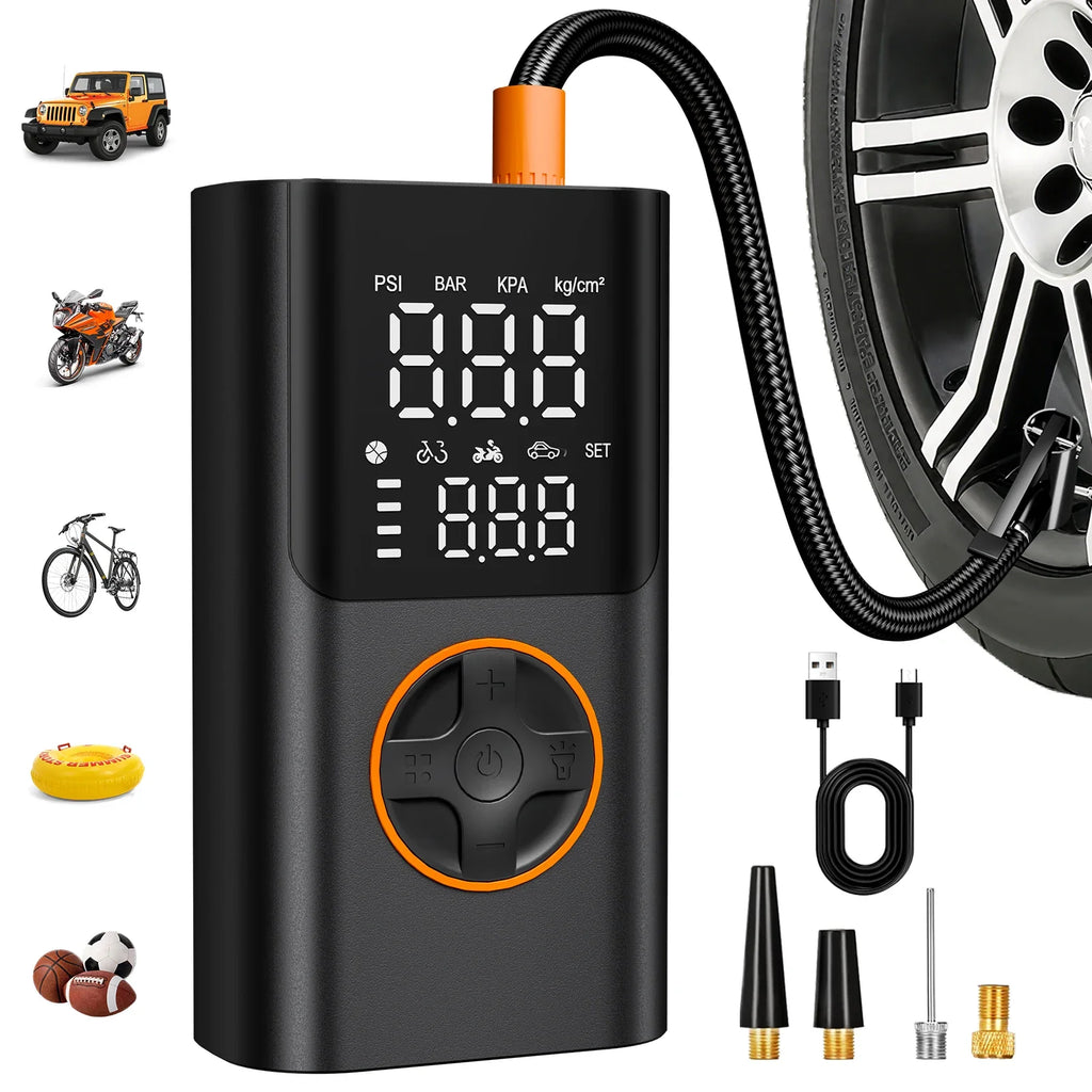 150 PSI cordless tire inflator with digital pressure display