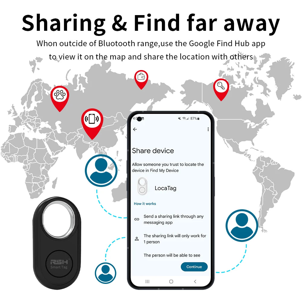 4PCS GPS Tracker for Samsung Global Finder Work with Android Google'S Find Hub Anti-Loss Alerts Smart Tag Sound Fast Locator