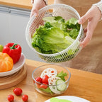 Multifunctional Household Manual Vegetable Dehydrator - Salad Spinner with Fruit, Lettuce Drain Basket Home Gadget