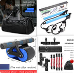 Rebound Ab Roller Double Wheel Abdominal Exerciser Women Men Automatic Rebound Ab Wheel Roller Waist Trainer Gym Sports Home Exercise Devices