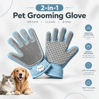 2-in-1 pet grooming glove with double-sided design
