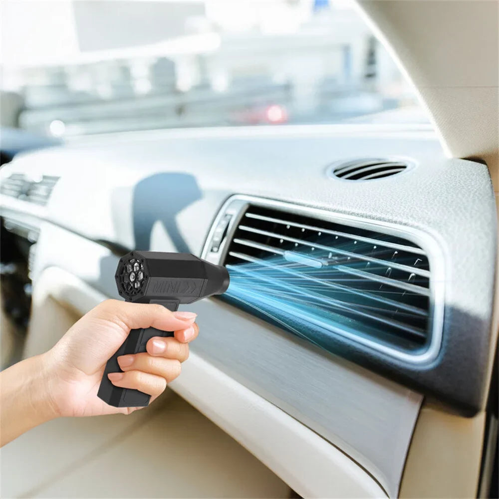 Portable rechargeable air duster for electronics and car cleaning