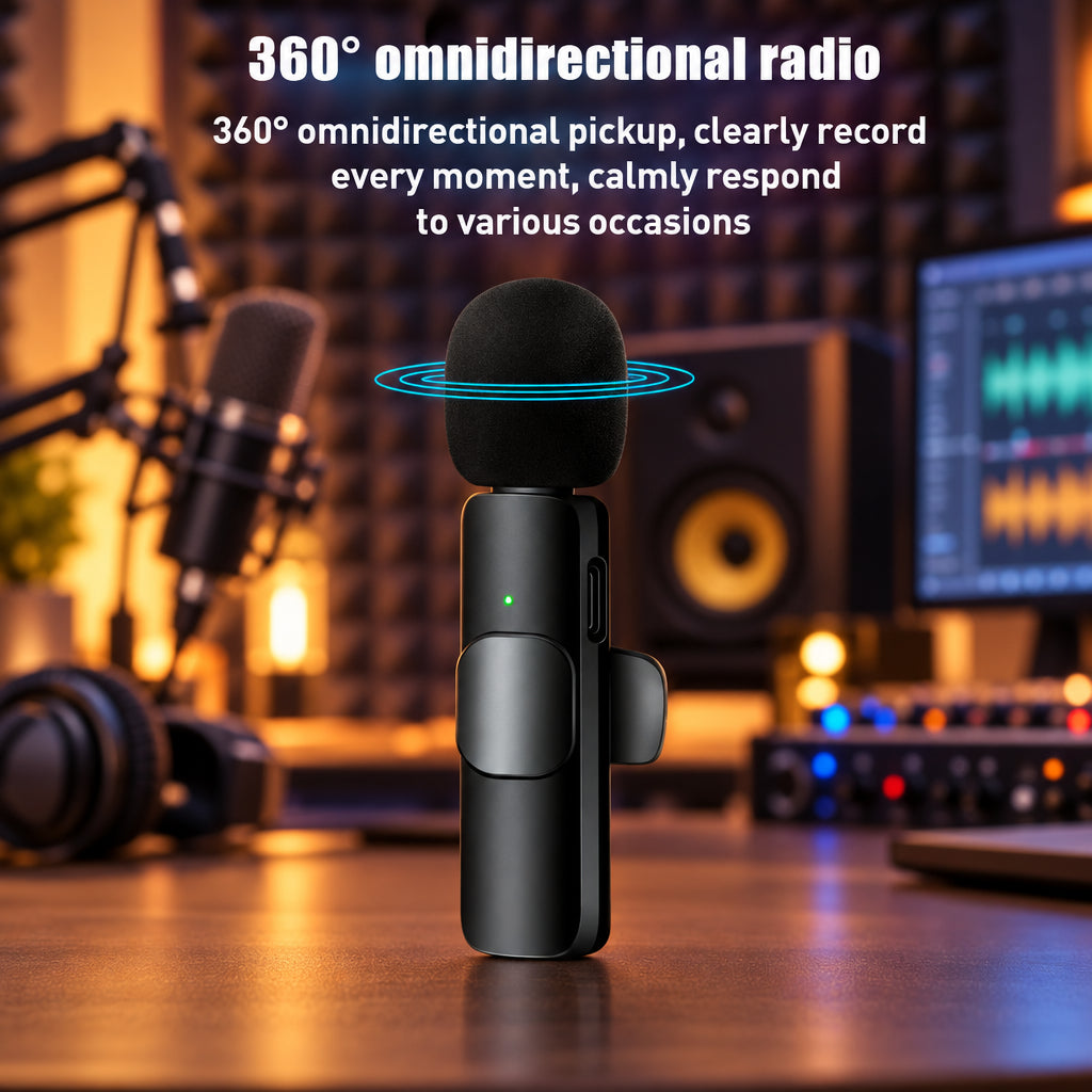Wireless lavalier microphone with 360-degree omnidirectional pickup