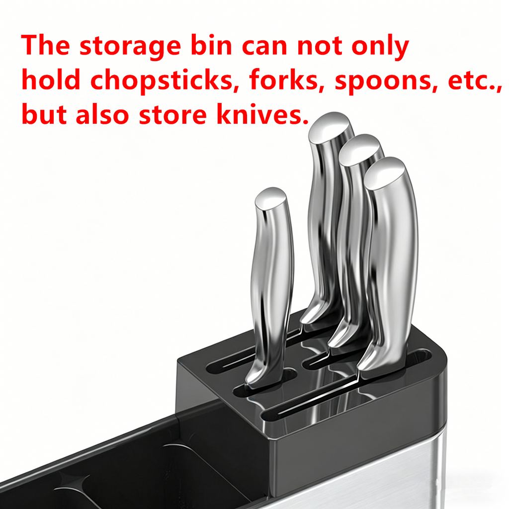 Freestanding knife and cutlery organizer for kitchen counter