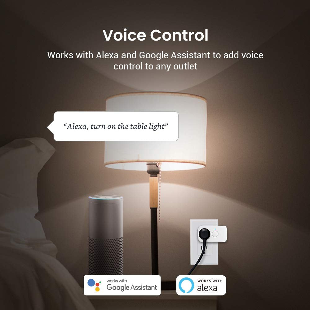 Smart Plug, Mini Wi-Fi Timer Outlet Socket Works with Alexa/Google Home/Ifttt, No Hub Required, Remote Control Anywhere (3-Pack)