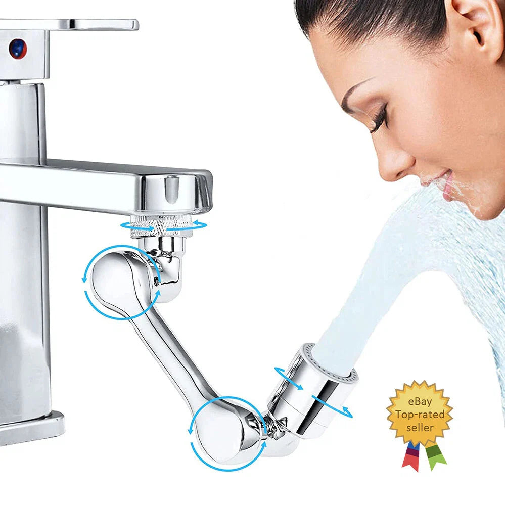Swivel faucet extender attached to sink faucet