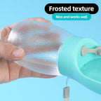 Portable pet water bottle with frosted bottle design