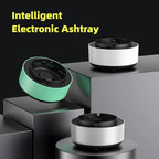 Portable electronic smokeless ashtray with one-button operation