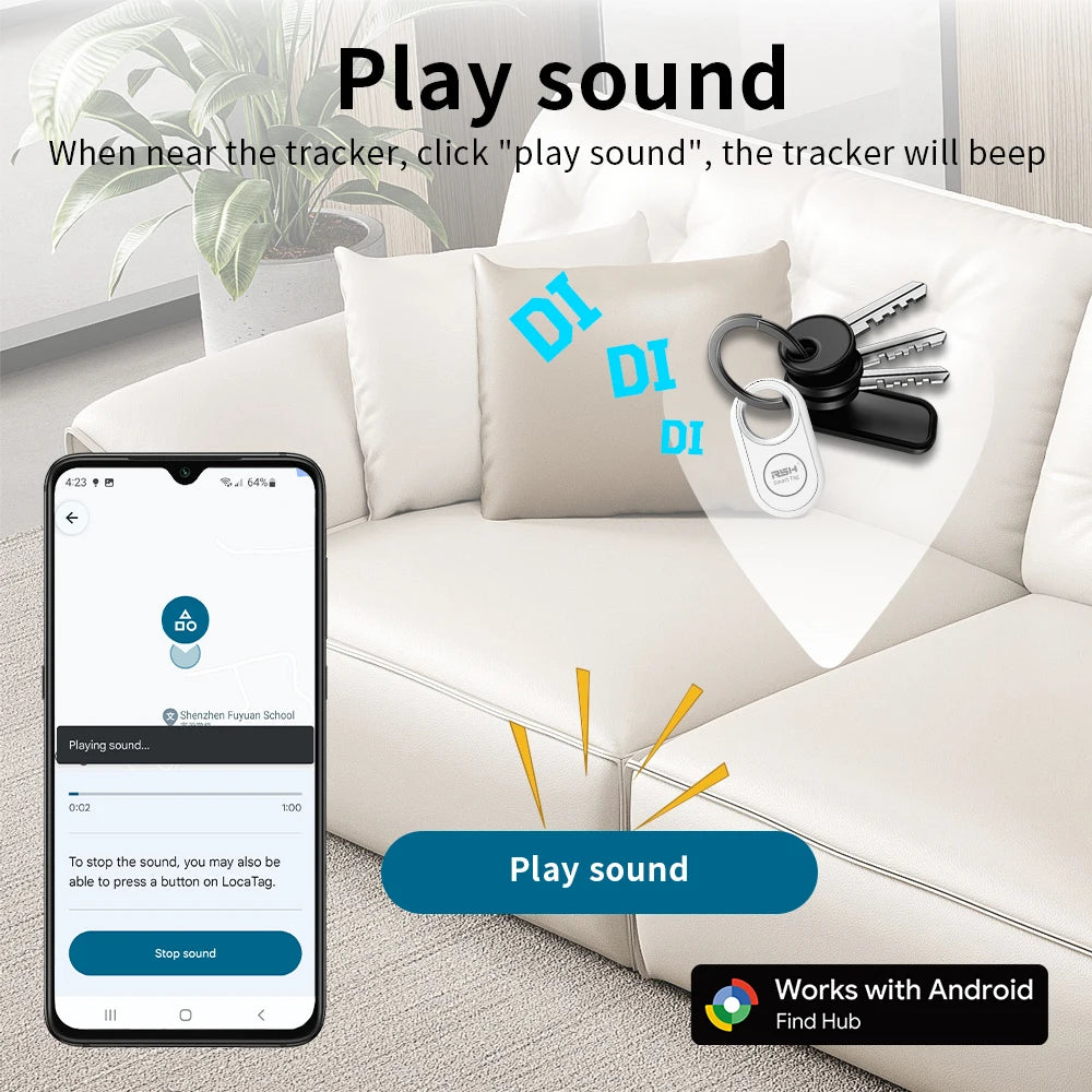 4PCS GPS Tracker for Samsung Global Finder Work with Android Google'S Find Hub Anti-Loss Alerts Smart Tag Sound Fast Locator