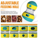 Dog puzzle ball with adjustable treat dispensing opening