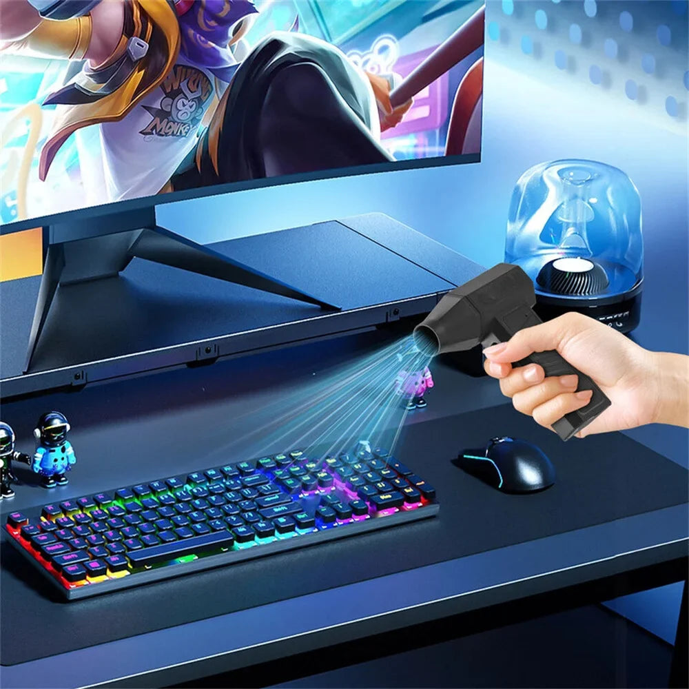 Cordless electric air duster for keyboard cleaning