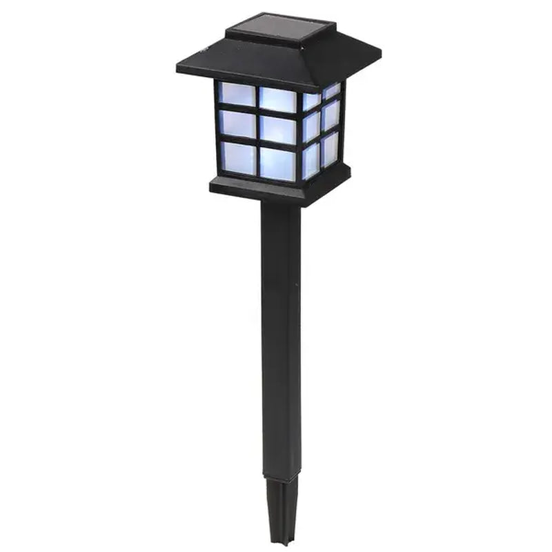 Black solar LED pathway light for garden and landscape lighting