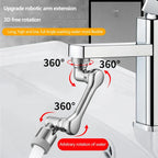 Three-joint swivel faucet extender with adjustable rotation