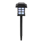 Solar-powered LED garden pathway lantern with ground stake