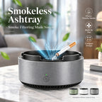 Smokeless ashtray with built-in smoke-filtering fan