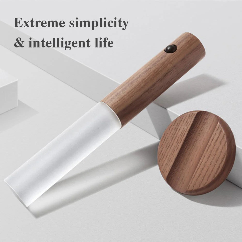 Wood-style motion sensor night light in Walnut finish