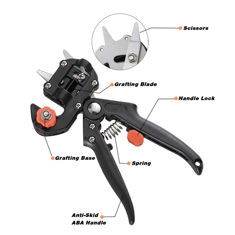 Garden grafting tool parts and cutting components
