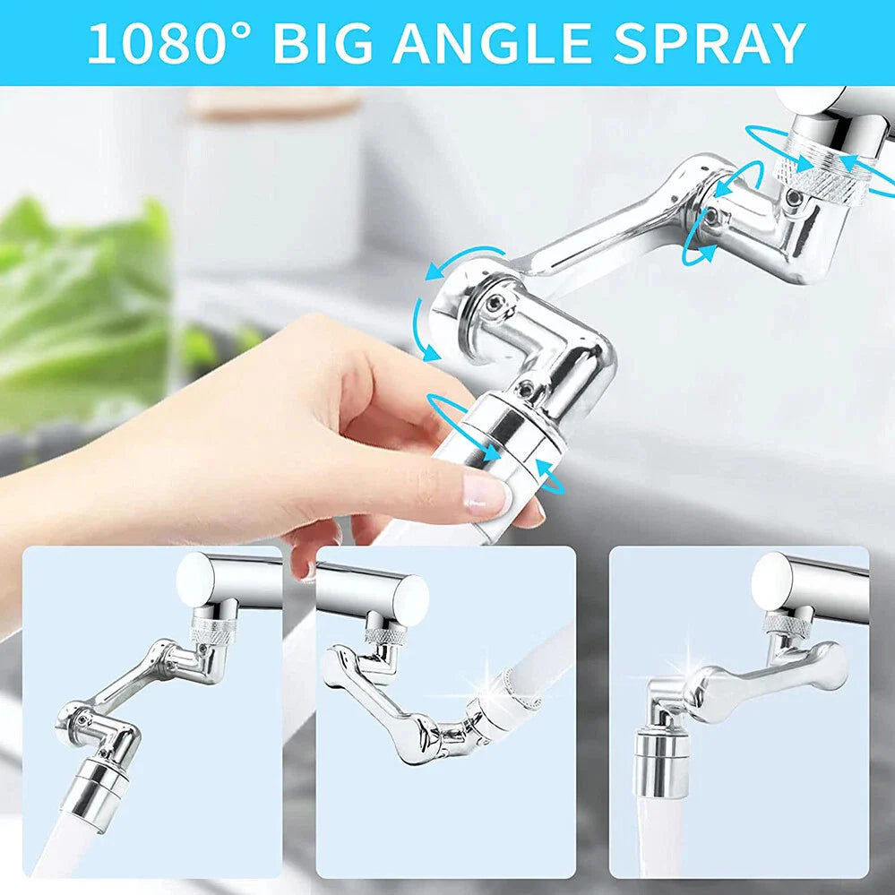Adjustable faucet aerator for rinsing and sink cleaning