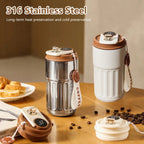 Smart Digital Thermal Bottle Portable Coffee Mug Stainless Steel Water Bottle In-Car Insulated Cup Keep Cold Vacuum Flasks 450Ml