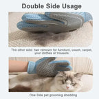 Pet grooming glove for loose fur and furniture hair removal