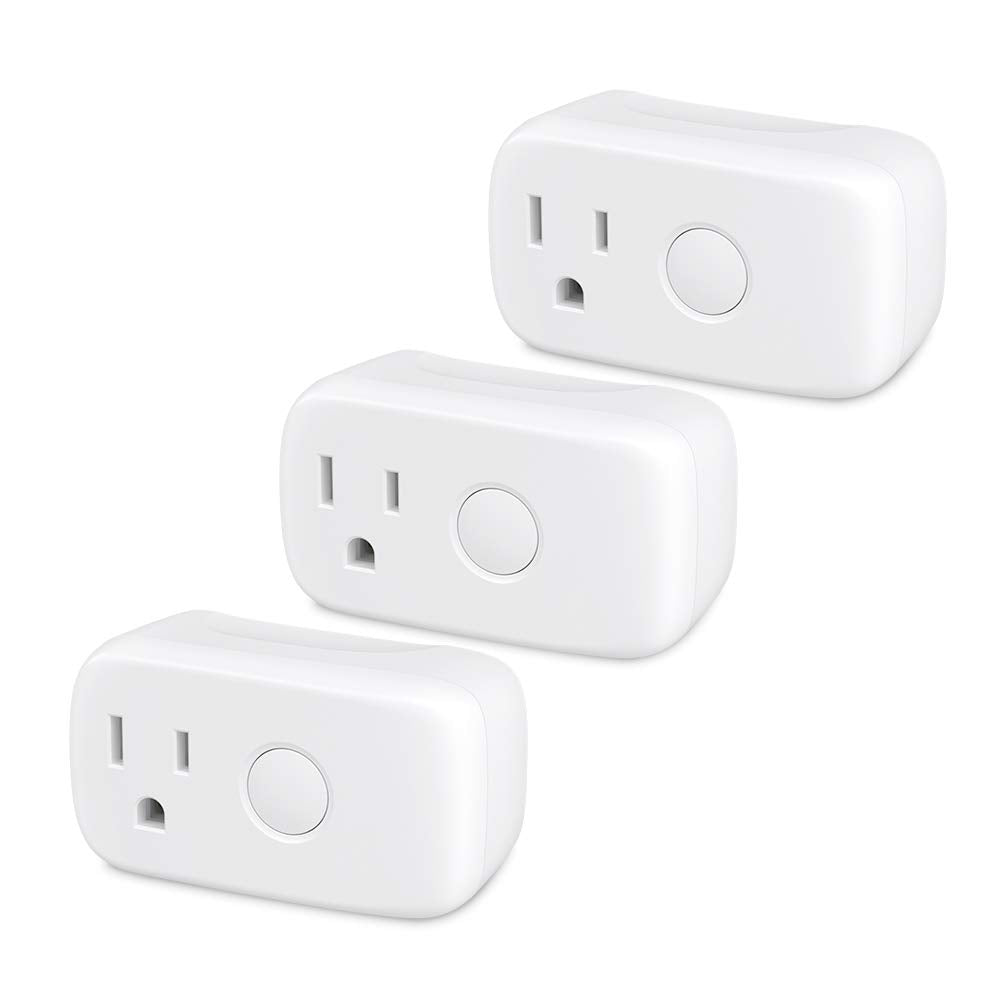 Smart Plug, Mini Wi-Fi Timer Outlet Socket Works with Alexa/Google Home/Ifttt, No Hub Required, Remote Control Anywhere (3-Pack)