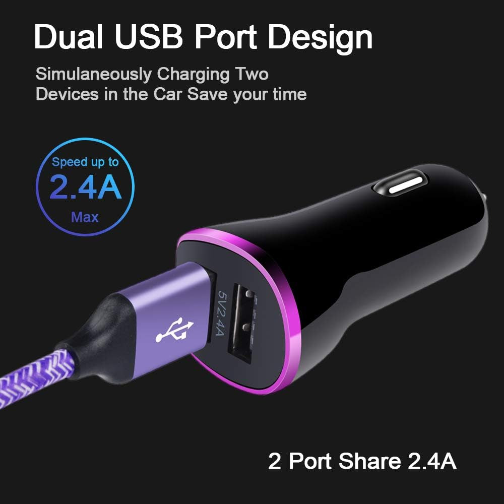 Type C Car Charger for Samsung Galaxy A57 A37 S26 S25 S24 S23 A17 A56 A36 A26 A16 A55 A25 A35 A15 Z Flip7 Z Fold7 A54 A14 A53 A23 A13 A12 A21 A32 A50 A51 S22, Car Adapter+6Ft Fast Charge USB C Cable