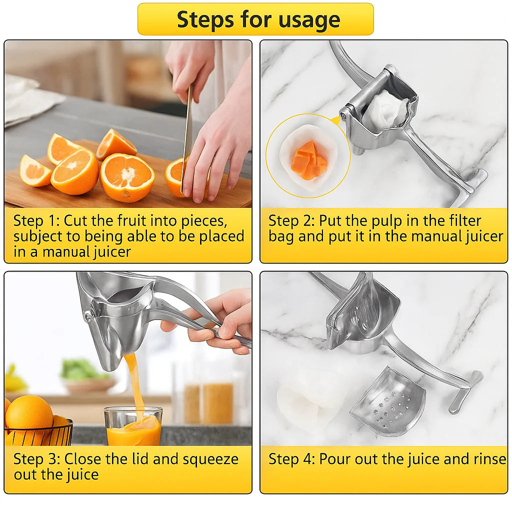 Premium Metal Manual Juicer – Heavy Duty Lemon & Orange Fruit Juice Squeezer