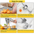 Premium Metal Manual Juicer – Heavy Duty Lemon & Orange Fruit Juice Squeezer