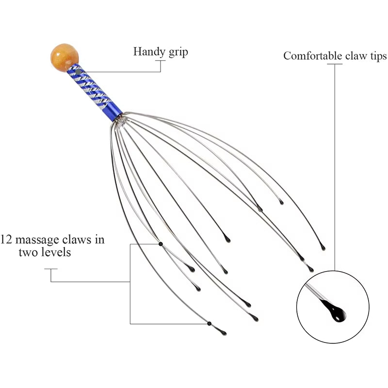 Head Scalp Massager for Relaxation – Portable Octopus Massage Tool for Stress & Wellness
