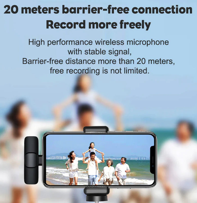 Clip-on wireless microphone for outdoor video recording