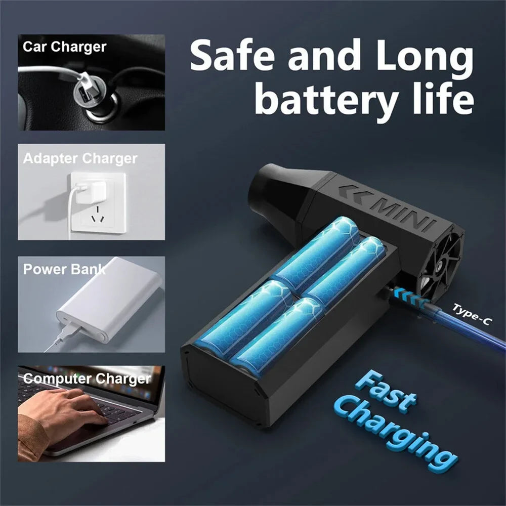 Rechargeable electric air duster with built-in battery