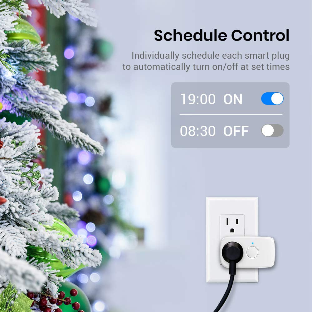 Smart Plug, Mini Wi-Fi Timer Outlet Socket Works with Alexa/Google Home/Ifttt, No Hub Required, Remote Control Anywhere (3-Pack)