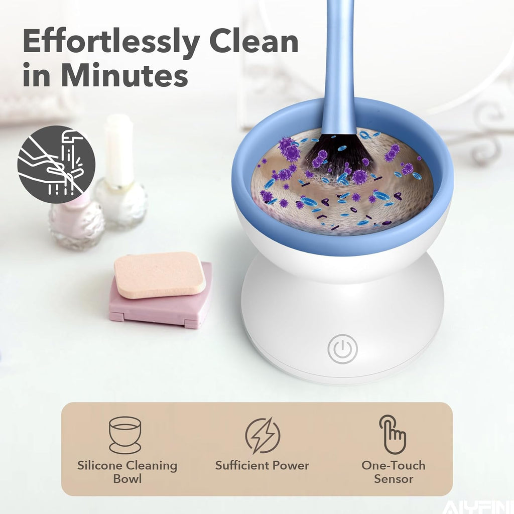 Makeup Brush Cleaner Machine - Electric Make up Brushes Cleaner Cleanser Professional Tool for Kabuki Foundation Liquid Powder Face Makeup Self Tanner Brush,Gifts for Women Stocking Stuffers