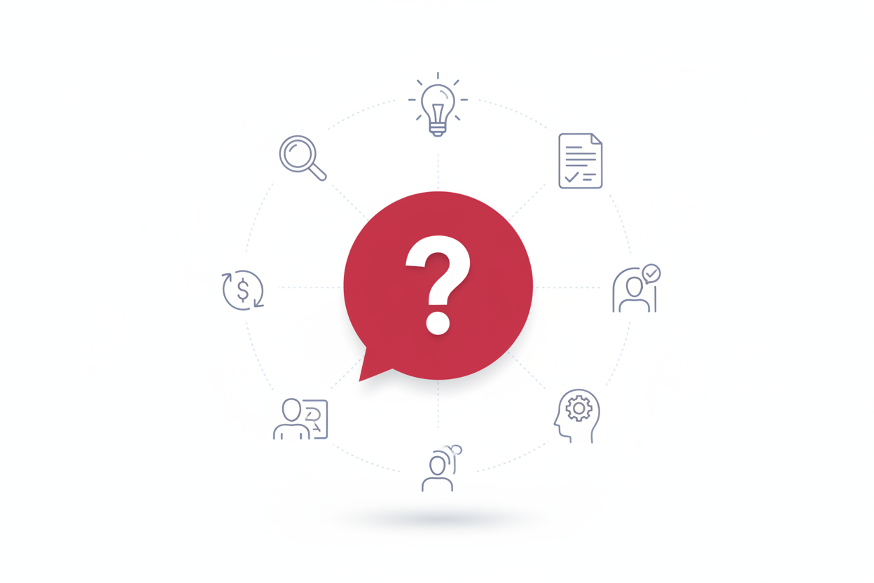 FAQ Illustration - Red Bubble